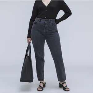 Everlane The Curvy 90s Cheeky Straight Jean Button Fly Dark Gray Size 30 Crop